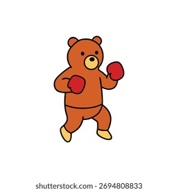Un diseño de Ilustración vectorial de boxeo de oso