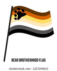 Bear Brotherhood Flag Waving Vector Illustration Designed with Correct Color Scheme. The International Bear Brotherhood Flag was designed to represent the bear subculture within the LGBT community.