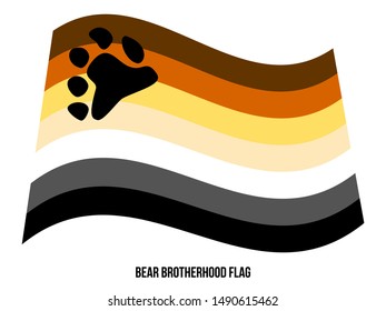 Bear Brotherhood Flag Waving Vector Illustration Designed with Correct Color Scheme. The International Bear Brotherhood Flag was designed to represent the bear subculture within the LGBT community.