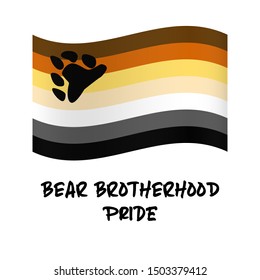 Bear Brotherhood pride flag background. Equality flag. Symbol of gay or bisexual men.  LGBT movement. LGBTQ community. Vector illustration.  