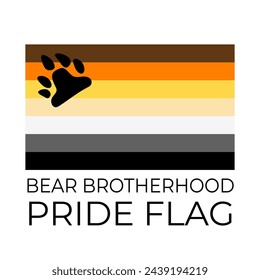 Bear Brotherhood Pride Rainbow Flags. Symbol of LGBT community. Vector flag sexual identity. Easy to edit template for banners, signs, logo design, etc