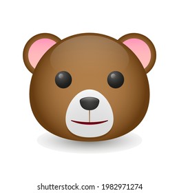Bear Brown Animal Forest Mountain  Emoji Illustration Face Vector Design Art.