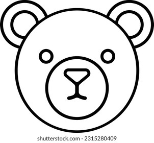 oso de oso marrón oso de cabeza de muñeca de peluche Contorno