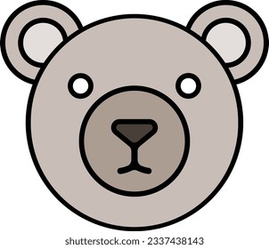 oso de oso marrón oso de cabeza de muñeca de peluche Contorno