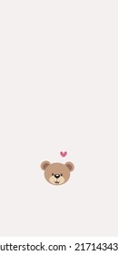 Bear brown and heart Patterns, Brown bear and heart pink seamless, Bear white Background, Bear Wallpaper Love Cards Vector Stock Vector Illustration.