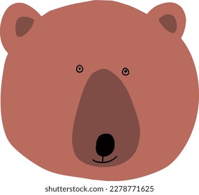 Bear brown muzzle children's drawing.
