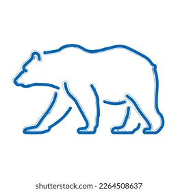 bear brush on white background, vector illustration.