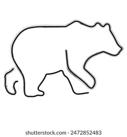 bear brush strokes on a white background. Vector illustration.