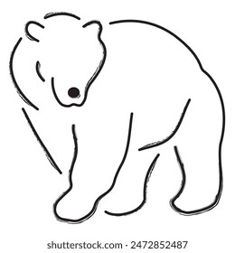 bear brush strokes on a white background. Vector illustration.