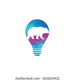 Bear bulb shape concept Logo Icon Designs Vector. Bears Logo Concepts. Icon Symbol.	