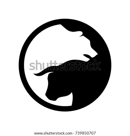 bear and bull vector logo. icon vector.