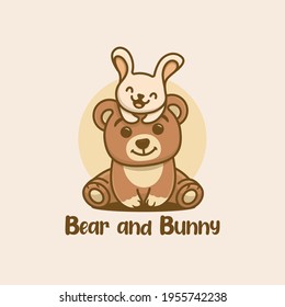 Bear and Bunny cute logo