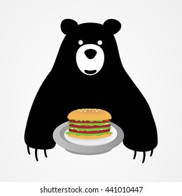 Bear with burger