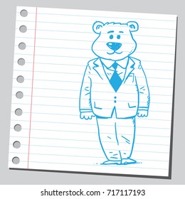 Bear businessman