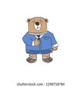 Bear businessman. vector, illustration