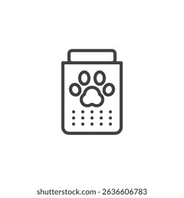 Bear Canister line icon. linear style sign for mobile concept and web design. Bear safe food container outline vector icon. Symbol, logo illustration. Vector graphics