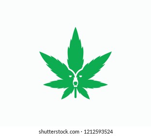 bear cannabis logo design
