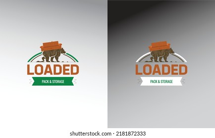 Bear Carrying Load Logo Template