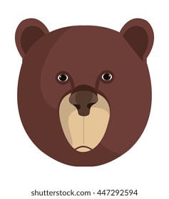 Bear cartoon animal isolated in white background, vector illustration.