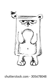 Bear cartoon. The artist's work.