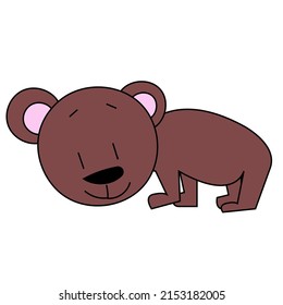 bear cartoon with body isolated