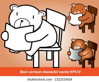 Bear cartoon character or mascot illustrator vector
