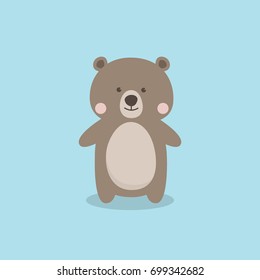 Bear cartoon character vector - A Cute Brown Teddy Bear 
 Illustratin for kids and children.