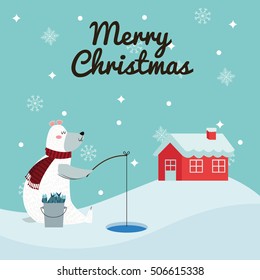 Bear cartoon of Christmas season design