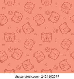 Bear cartoon cute animal pattern 