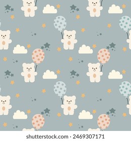 Bear cartoon cute animal pattern 