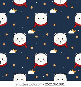 Bear cartoon cute animal pattern 