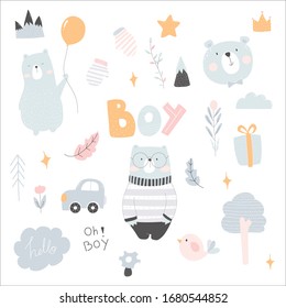 Bear cartoon cute character for children.