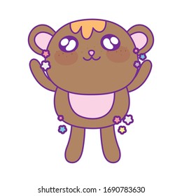 diseño de caricaturas de oso, expresión kawaii carácter tierno divertido y tema emoticono Ilustración vectorial