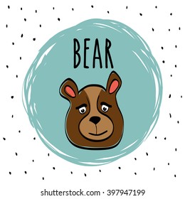 Bear cartoon design, vector illustration