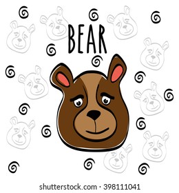 Bear cartoon design, vector illustration
