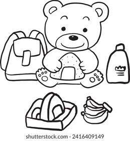 Bear cartoon doodle kawaii anime coloring page cute illustration clipart character chibi manga comic drawing