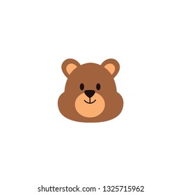 bear cartoon face icon on a white background