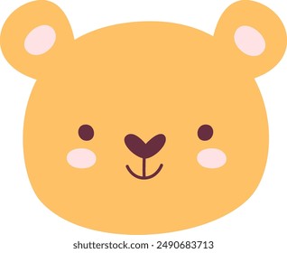 Bear Cartoon Face Vector Illustration