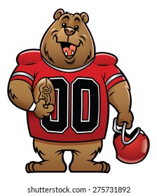 bear cartoon football mascot