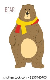 Bear cartoon funny cute vector animal