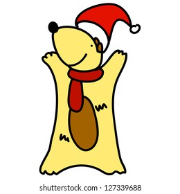bear cartoon hand-drawn for christmas illustration