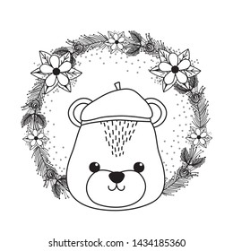 Bear cartoon with hat design