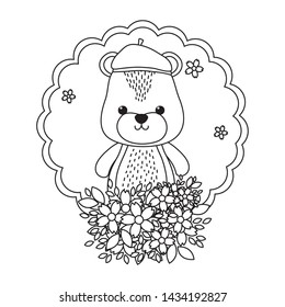 Bear cartoon with hat design