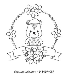 Bear cartoon with hat design