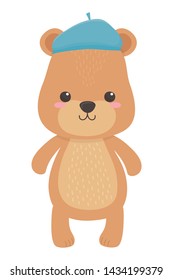 Bear cartoon with hat design