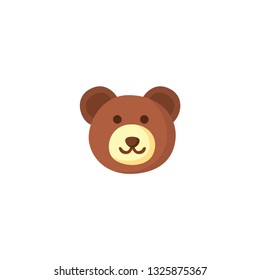 bear cartoon head icon on a white background