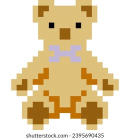 Bear cartoon icon in pixel style