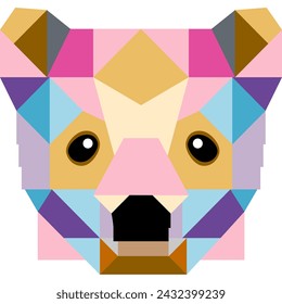 Bear cartoon icon in pixel style