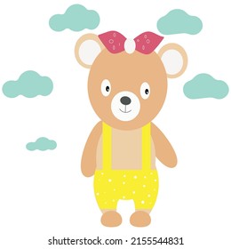 ilustración vectorial ilustrada con dibujos animados. Se puede usar para imprimir camisetas, los niños usan diseño de moda, tarjeta de invitación para ducha de bebé