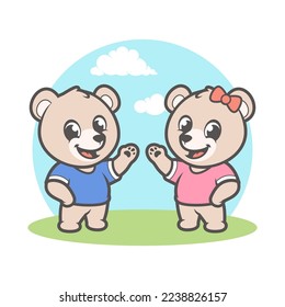 Bear Cartoon Illustration Mascot Vector